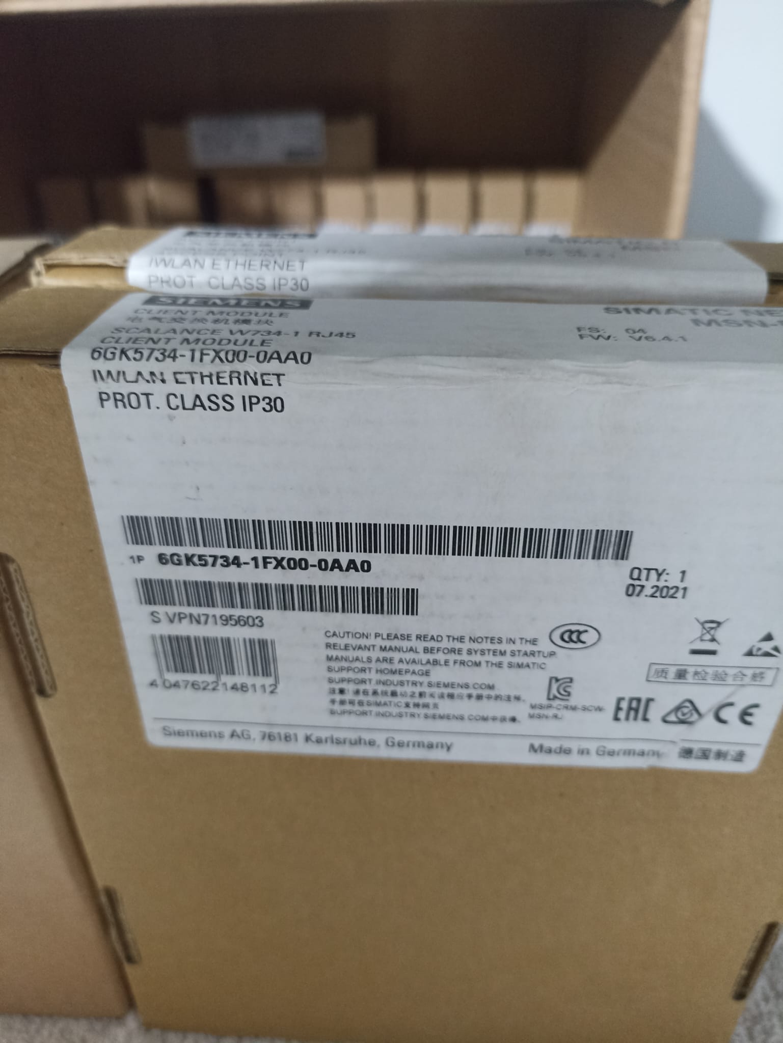 6GK5734-1FX00-0AA0-SIEMENS IWLAN CLIENT, SCALANCE W734-1 RJ45